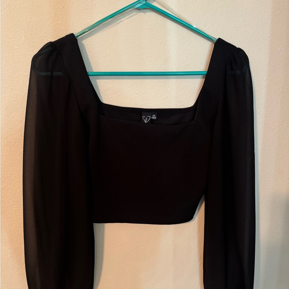 Windsor Black Square Neck Blouse